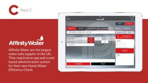 A website built by Red C. Showing off Affinity Water new website.