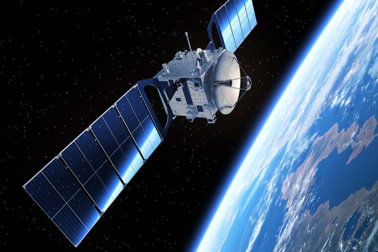 An image of a satellite above the Earth.