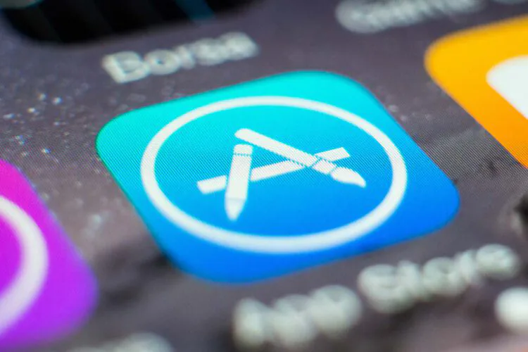 A close up shot of the apple app store.