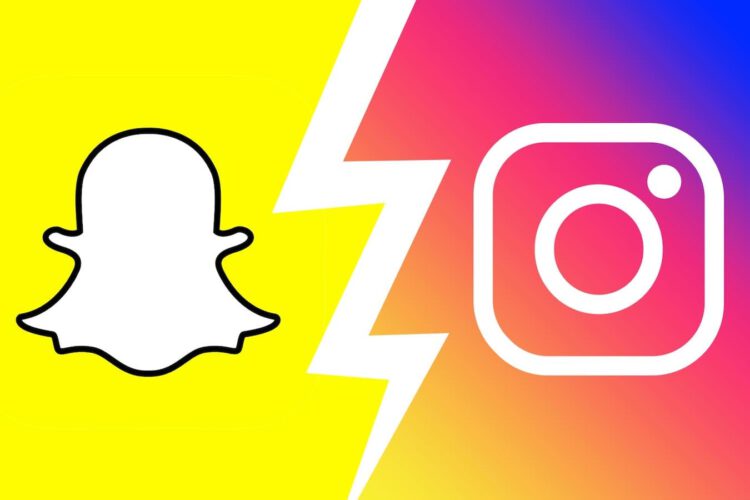 snapchat and Instagram logo in one image.