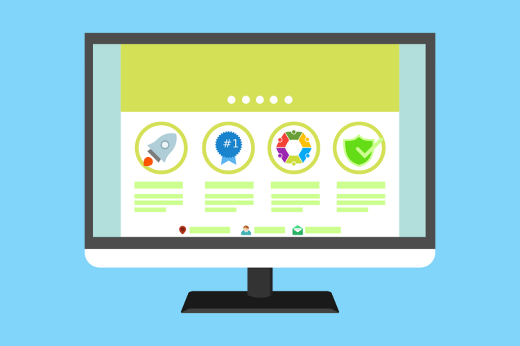 A professional illustration of a computer screen displaying a website.