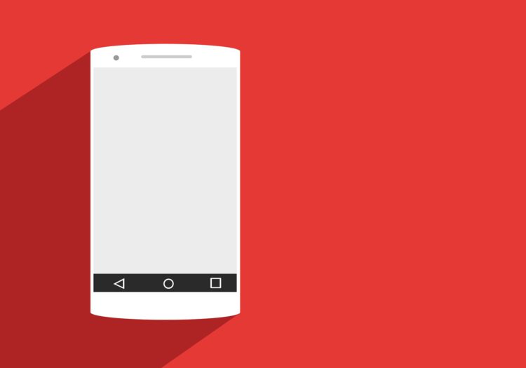 A professional illustration of a phone on a red background.