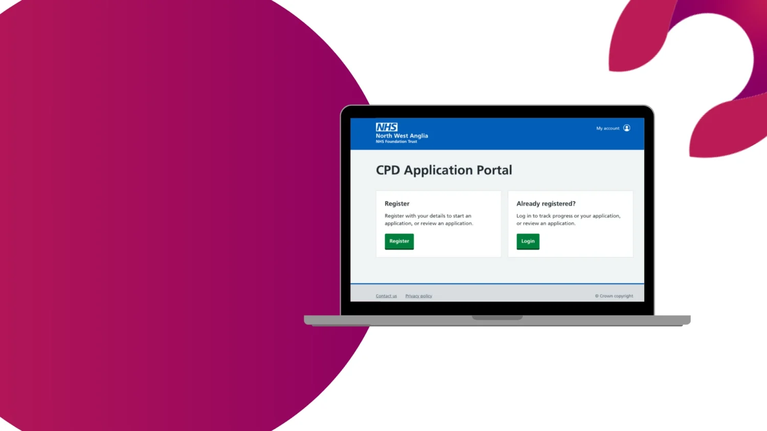 An image of a laptop displaying the NHS website with Red C branding.